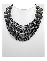 Black Seed Bead Necklace In Zinc