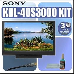 Sony Bravia KDL-40S3000 40 Inch 720P 1080i LCD HDTV + Accessory Kit With 3 Year Warranty