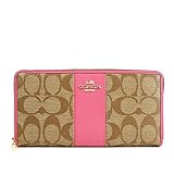 (コーチ) COACH 長財布 SIG PVC LTH ACC ZIP シグネチャー PVC レザー アコーディオン ジップカーキ×ダリア F52859 [並行輸入品]