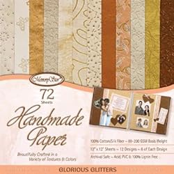 72 Sheets of Handmade Paper by Memory Stor - Glorious Glitters (1 Pack)