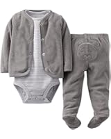 Carter's Baby Girls' 3 Piece Terry Footed Set (Baby) - Coral