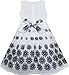 Sunny Fashion Girls' Dress Black White Flower Elegant Princess Summer
