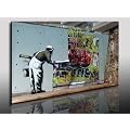 Banksy Kunst auf Leinwand Bild 100x70cm k. Poster ! Bild fertig auf Keilrahmen ! Pop Art Gem�lde Kunstdrucke, Wandbilder, Bilder zur Dekoration - Deko / Top 100 "Banksy" Bilder - Graffiti / Street Art Kunstdrucke