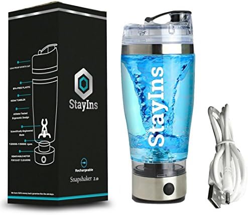 Snapshaker 2.0 - USB Rechargeable Protein Shaker - the World's Most Advanced Electric Vortex Mixer/Blender Bottle