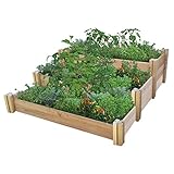 Gronomics Multi-Level Rustic Raised Garden Bed, 48 by 50 by 19"