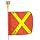 Flagstaff G3 Safety Flag with White Reflective X and Flashing Light, Threaded Hex Base