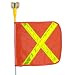 Flagstaff G8 Safety Flag with Reflective X and Flashing Light, Threaded Hex Base