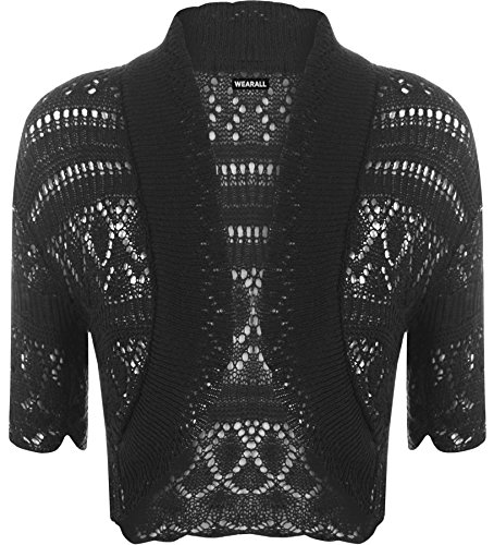 WearAll Womens Knitted Bolero Short Sleeve Shrug