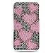Rhinestones Back Cover for iPhone 4, Raining Hearts Black Full Diamond