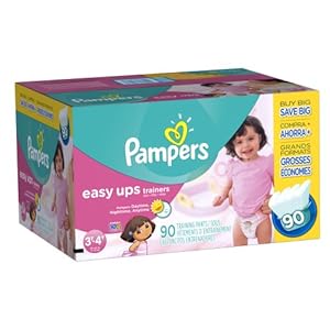 Pampers Easy Ups Girls Size 3T4T Value Pack, 90 Count
