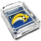 Image Buffalo Sabres Glass Ashtray - Dimensions 3 Inch x 4 Inch - Simulated Black Velvet Botton