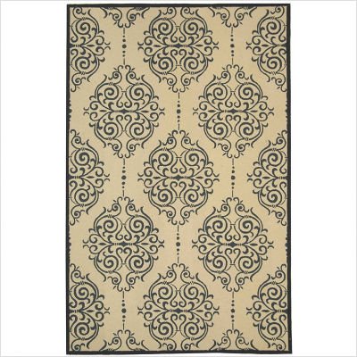 Safavieh Chelsea Collection HK142A Hand-Hooked Ivory and Blue Wool Area Rug, 7-Feet 9-Inch by 9-Feet 9-Inch