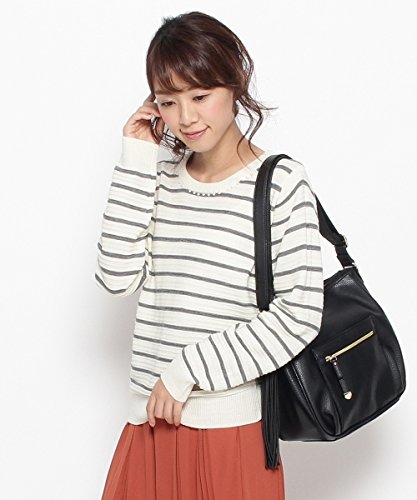 THE EMPORIUM(ジ・エンポリアム)ちびパール付変わり編みプルオーバーニット