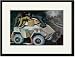 Black Framed/Matted Print 17x23, Armored Car in White