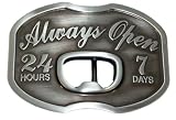 O49 Always Open Bottle Opener Belt Buckle Booze Liquor Beer