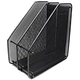 EasyPAG Mesh Desk File Organizer Assembly 1 Compartment Magazine Literature Holder , Black