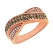 14K Rose Gold Brown and White Diamond Ring/Band