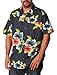 Ingear Casual Shirt Flower Button Down Hawaiian Short Sleeve Cruise Shirt