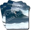SURF BOARD SURFING GIFTS Set of 4 Leather Coasters