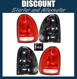 This is a Brand New Aftermarket Tail Light Pair Passenger Driver Side RH LH Right Hand Left Hand Red Clear Plastic Lens Without Bulbs OE Comparable DOT SAE Approved That Fits A 1998-2003 Dodge Durango Base/R/T/SLT/SLT Plus/Sport 8Cyl 4.7L/5.2L /5.9L, 1996-2000 Plymouth Voyager/Grand Voyager Base/SE 4Cyl/6Cyl 3.0L/3.3L, 1996-2000 Dodge Caravan/Grand Caravan Base/SE 4Cyl 2.4L/3.0L/3.3L, 1996-2000 Chrysler Town & Country LX/LXi 6Cyl 3.3L/3.8L, 2000 Chrysler Voyager/Grand Voyager Base/SE 6Cyl 3.0L