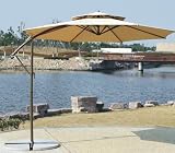 Solid 2-Tier Beige 10' Feet Adjustable Offset Outdoor/backyard/patio/pool/market Umbrella