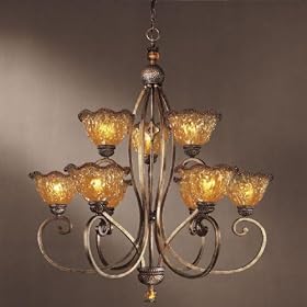 Minka 1609-487 Spanish Vista 2 Tier Chandelier, Cognac Patina