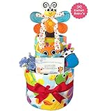 おむつケーキ Sassy（サッシー） 豪華３段フェイスタオルセット/出産祝い/誕生日プレゼント ダイパーケーキ (パンパースS22 （出産祝い用に）)