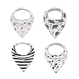 ALVABABY ベビー ビブ 三角 よだれかけ スナップ サイズ調整可能 4枚セット SK15-PC-JP