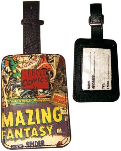 Marvel Comics Rectangular Luggage Tag with Zinc Alloy Badge - Official Licensed product by BB