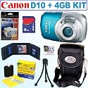 Canon PowerShot D10 12.1 MP Waterproof Digital Camera + 4GB Accessory Kit