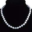 Handmade Grey-White Fusion Glass & Silver Necklace