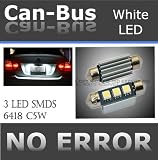 CANBUS 3 LED SMDS HYPER White 6418 Error Free License Plate Lights Bulbs