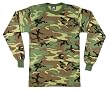 Long Sleeve Woodland Camouflage T-Shirt