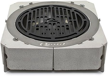 Quad Cooker Tabletop, Stand Alone Charcoal Barbecue Grill Made in USA, 18-Inch Dia. Cooking Surface
