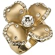 Quatrefoil Flower Gold Tone Cubic Zirconia Fashion Ring