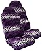 Safari PURPLE Leopard Print Car High Back Seat Covers - One Pair