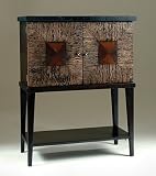 Antique Shoppe Wine Cabinet with Black Stone Top