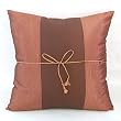 Handmade Deluxe Two-Tone Cushion Cover / Pillow Sham In Light Brown With Chocolate Brown