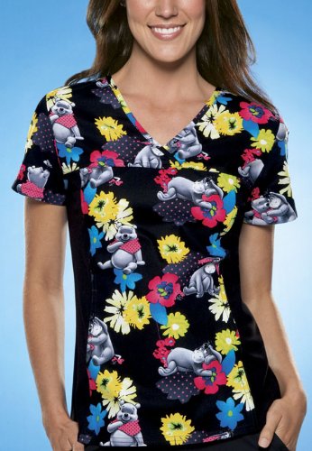 Cherokee Disney 100% Cotton Side Panel Scrub Tops