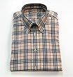 Burberry Cream Plaid Sport Shirt
