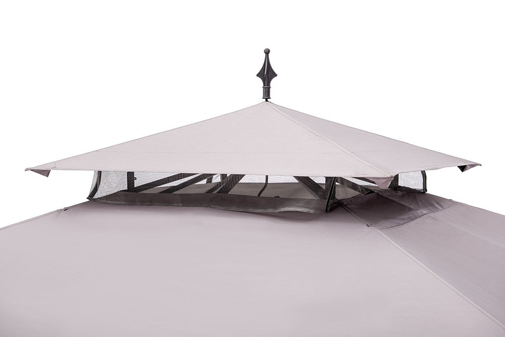 sunjoy 10 x 12 Monterey Gazebo with Netting,Gray with Black