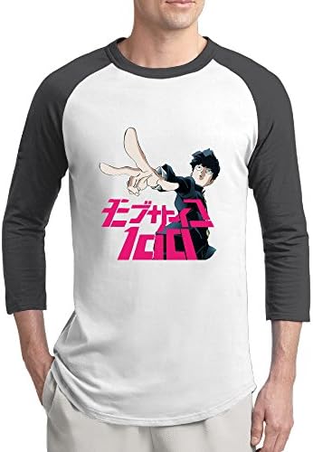 Men's Anime Mob Psycho 100 Cotton Raglan 3/4 Sleeve T-shirt