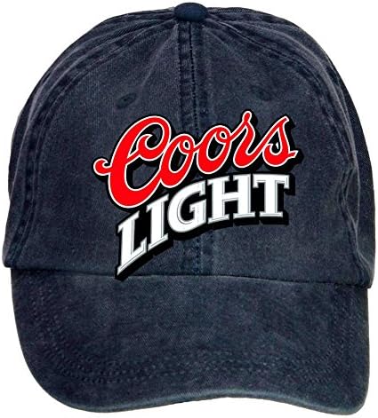 Qikdg Custom Adjustable Coors Light Beer Logo Baseball Cap-Washed 100% Cotton Navy