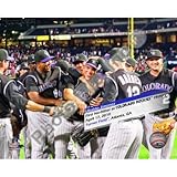 Ubaldo Jimenez Rockies No Hitter Celebration 8x10 Photo