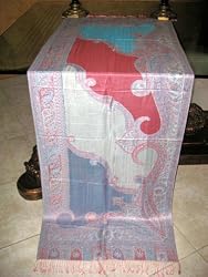 Women's Wrap-elegant Silver & Red Reversible Paisley Pashmina Shawl Wrap 80x 30 Free Shipping
