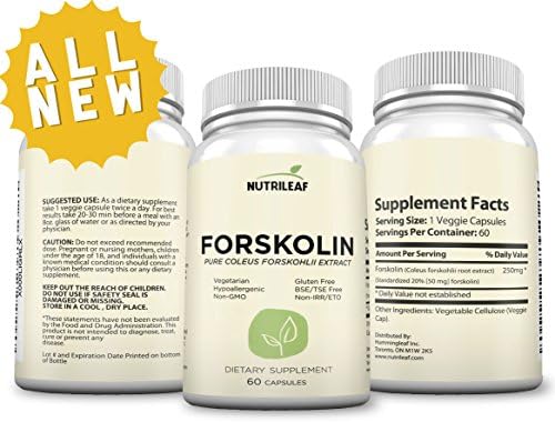 #1 Forskolin Pure Extract Supplement for Weight Loss As Seen on Dr Oz ★ LOSE WEIGHT OR YOUR MONEY BACK ★ 250 mg per Capsule Standardized 20% Premium Coleus Forskohlii Root - Works Great in Combination with Garcinia Cambogia, Green Coffee Bean Extract, White Kidney Bean Extract, BCAA and Caralluma Fimbriata to Lose Weight FAST - All Natural Fruit Extract with No Side Effects - No Fillers or Binders, No Artificial Ingredients - Made in USA - 100% Satisfaction "Get Results" Money Back Guarantee