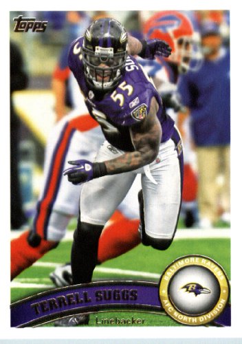 2011 Topps Football Card # 62 Terrell Suggs - Baltimore Ravens - NFL Trading Card in a Protective Case!
