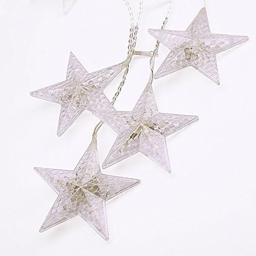 Ambermars 138 LED 8.2ft Star Window Curtain Icicle String Lights(6 Small 6 Big), Power Operated Ac 110v for Outdoor, Holiday, Bedroom, Birthday Party, Christmas Ornaments Decorations, Waterproof(Blue)