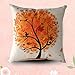 Iuhan Fashion Rural Fresh Cartoon Flower Tree Pillow Case Sofa Waist Throw Cushion Cover Home Decor (Orange)