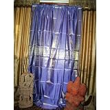 Brocade Curtain- Pair Royal Blue Gold Rod Pocket Sari Saree Curtains